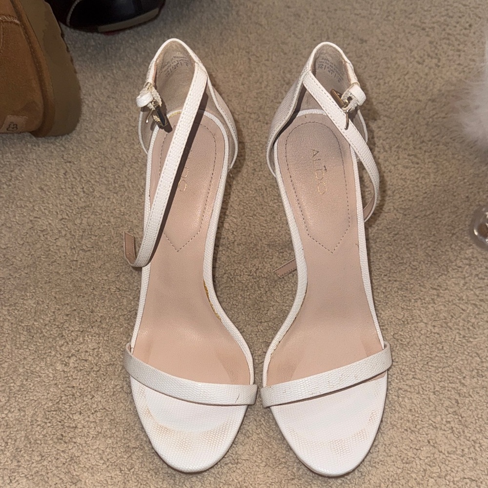 ALDO Elegant White Strappy Heels